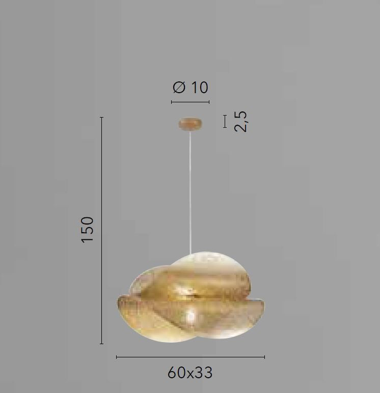 Sospensione doppia vela in metallo forato nero e oro-bianco-oro 1XE27 non incl. RHEI Sospensione doppia vela in metallo forato nero e oro-bianco-oro 1XE27 non incl. RHEI